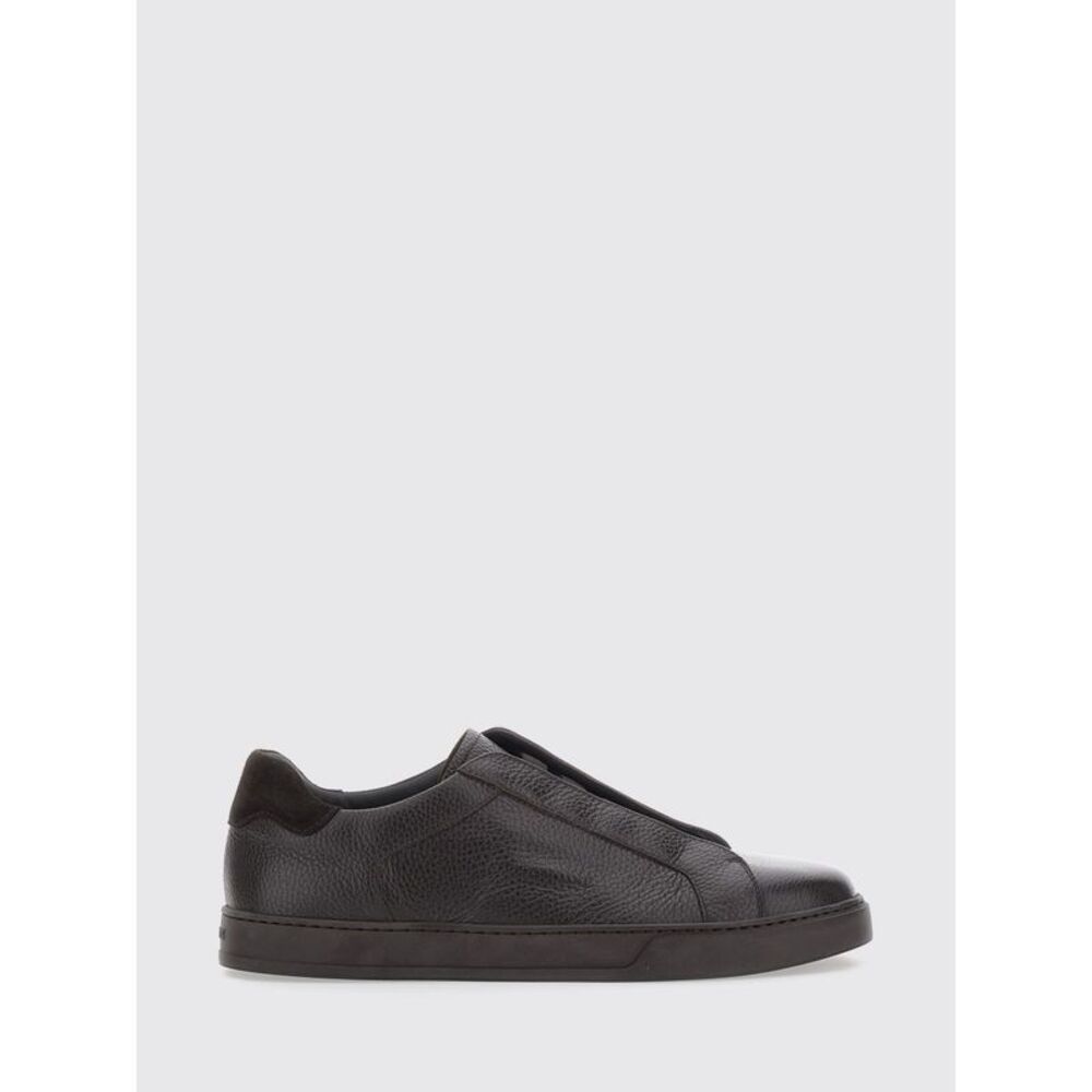 Doucal's Men Doucal's Slip-On Trainers In Tumbled Calfskin With Elastic Laces